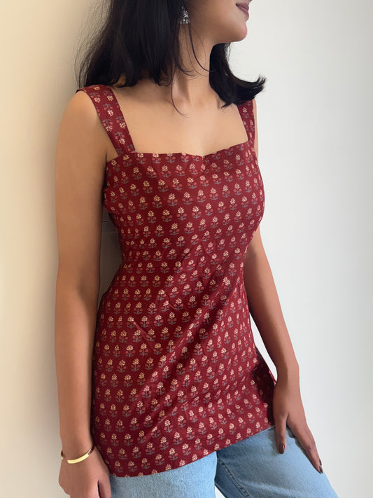 Deep Red Circe Corset Kurti