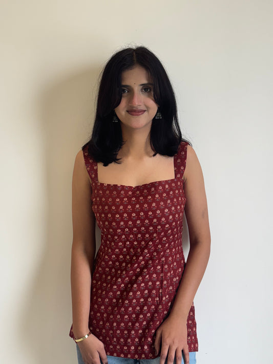 Deep Red Circe Corset Kurti